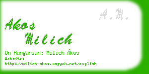 akos milich business card